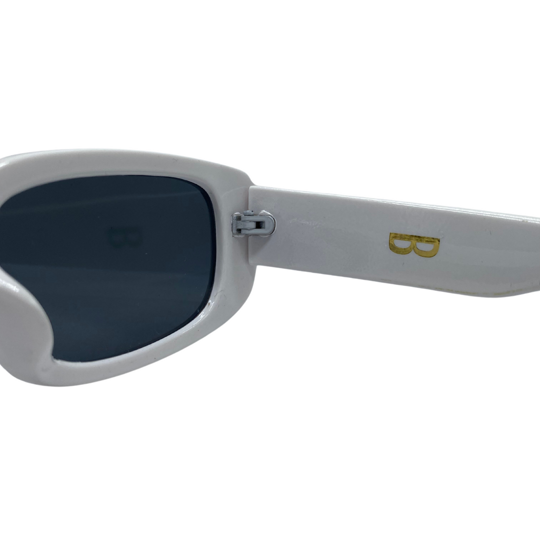 Lentes de sol Blinders Snow Dope con marco redondo blanco y lentes negros, estilo unisex UV400 - Blinders Online Store
