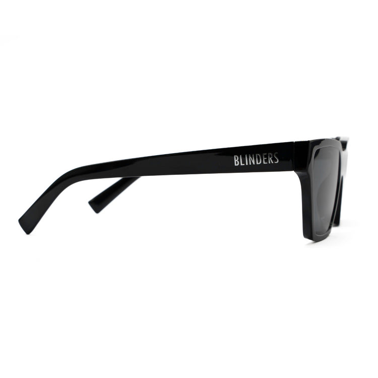 Lentes de sol Blinders Black Travis con marco negro y lentes negros, estilo unisex UV400