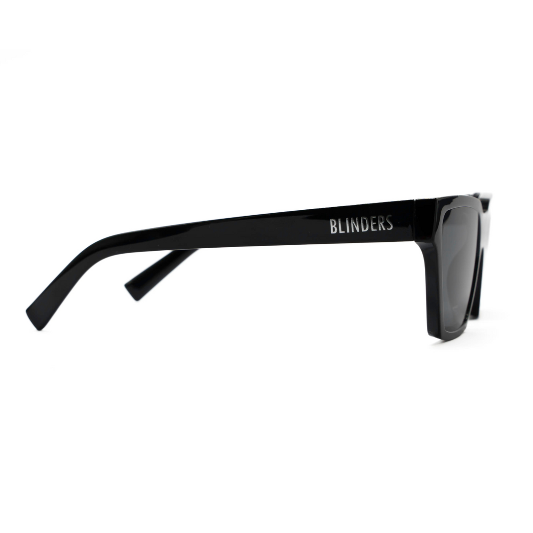 Lentes de sol Blinders Black Travis con marco negro y lentes negros, estilo unisex UV400