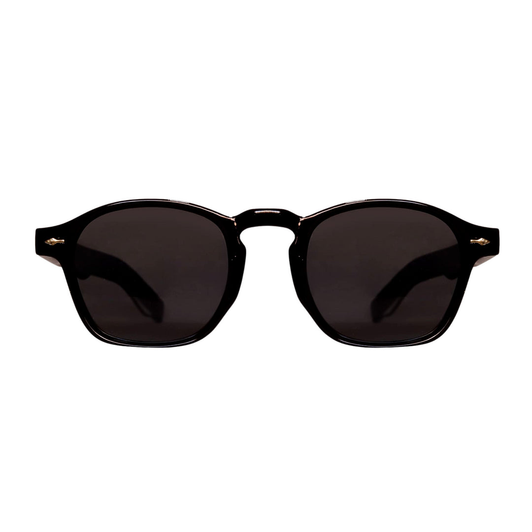 Lentes de sol Blinders Black Venice con marco redondo negro y lentes negros, estilo unisex UV400