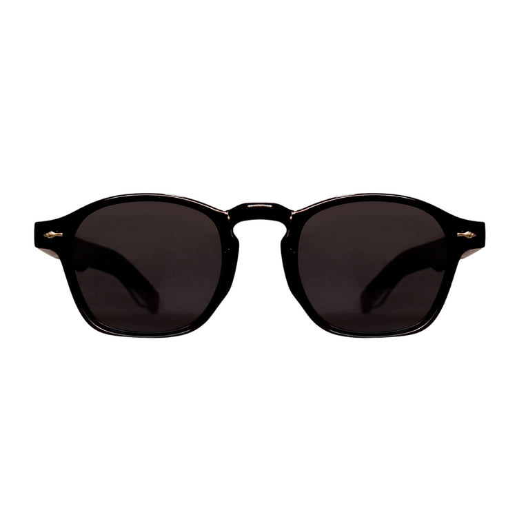 Lentes de sol Blinders Black Venice con marco redondo negro y lentes negros, estilo unisex UV400