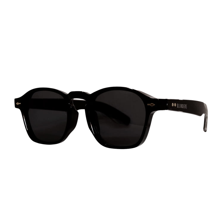 Lentes de sol Blinders Black Venice con marco redondo negro y lentes negros, estilo unisex UV400