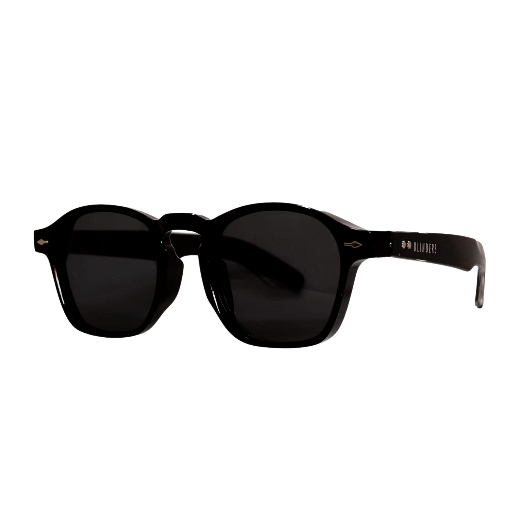 Lentes de sol Blinders Black Venice con marco redondo negro y lentes negros, estilo unisex UV400
