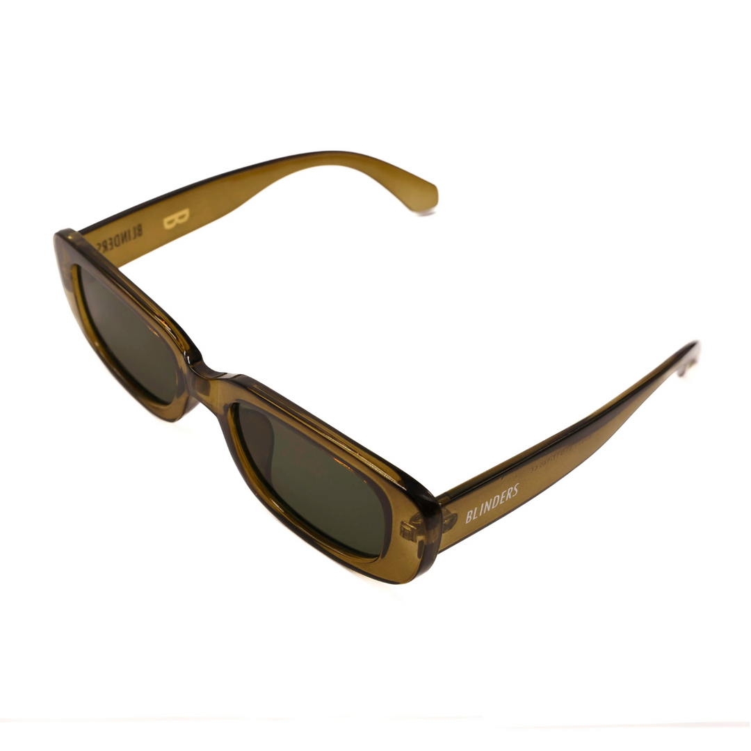 Lentes de sol Blinders Dark Green Dope con marco redondo verde botella y lentes negros, estilo unisex UV400 - Blinders Online Store