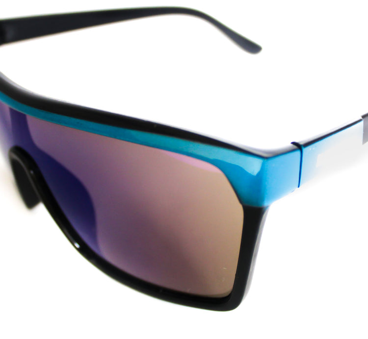 Lentes de sol rectangulares largos azules Ocean Wave - Blinders Online Store