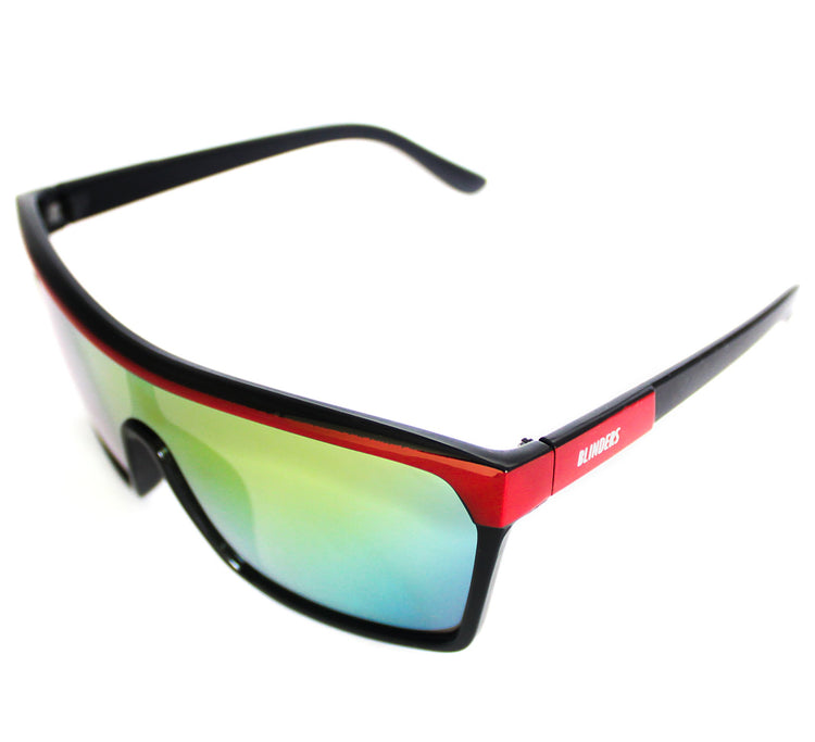 Lentes de sol rectangulares largos verdes tornasolados Sunset Wave - Blinders Online Store