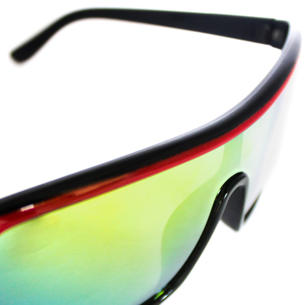 Lentes de sol rectangulares largos verdes tornasolados Sunset Wave - Blinders Online Store