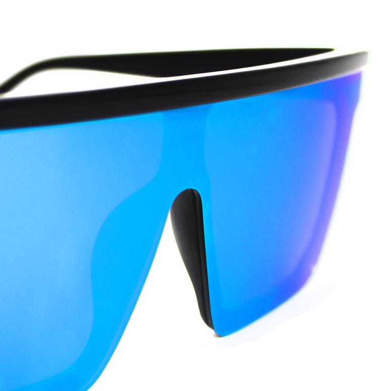 Lentes de sol cuadrados grandes azules reflectivos Indigo Nuke - Blinders Online Store