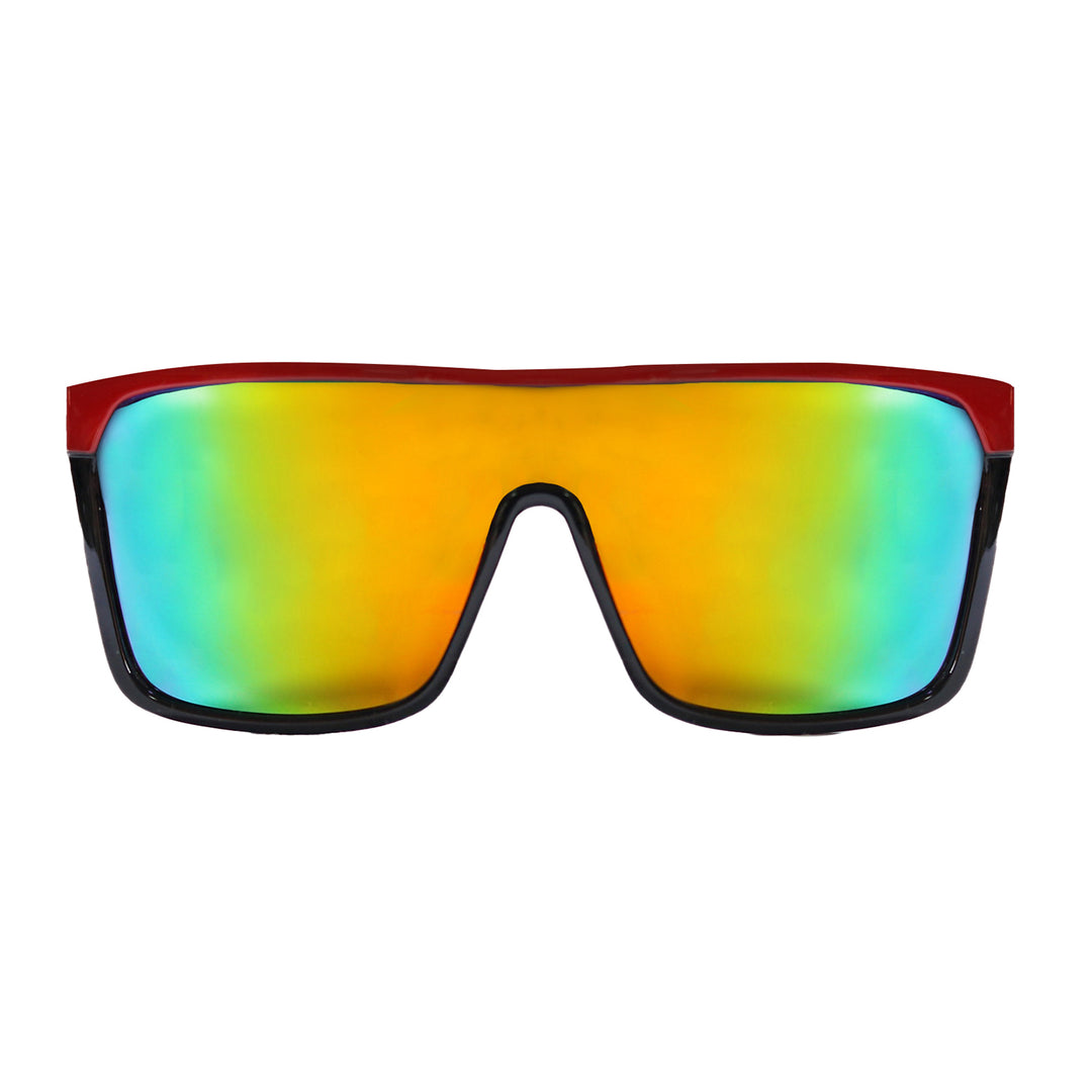 Lentes de sol rectangulares largos verdes tornasolados Sunset Wave - Blinders Online Store