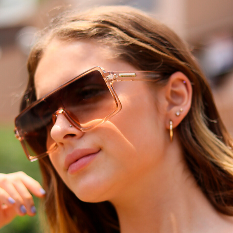 Lentes de sol rectangulares grandes unisex Chrome Campers mujer - Blinders Online Store