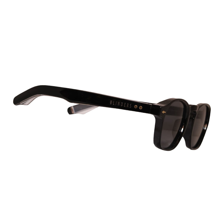 Lentes de sol Blinders Black Venice con marco redondo negro y lentes negros, estilo unisex UV400