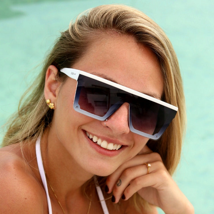 Lentes de sol cuadrados grandes blancos White Nuke mujer - Blinders Online Store